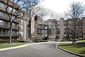 Front view of condominium complex