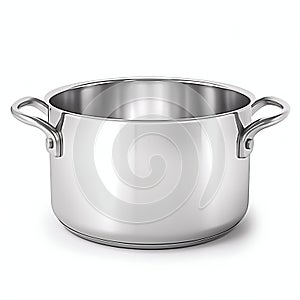 Front View of Cooking Pot Without Lid Isolated. Generative ai