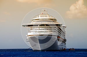 Front view of cruise ship