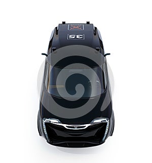 Front view of delivery van isolated on white background