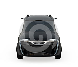 Front view of delivery van isolated on white background