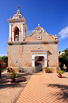 Front view of El Quelite Church in Mexico