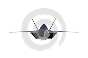 Front view of F22, american military fighter plane on white background photo