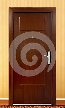 Front view of a family home door.