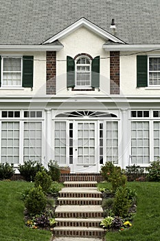 Front view at family house in Philadelphia suburbs