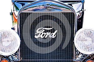 Front view of Ford Model T car