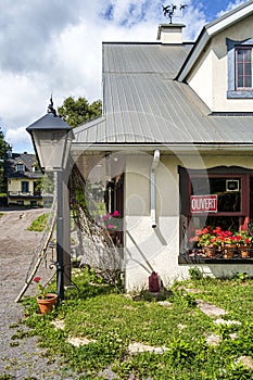 Front view of The Forge Ã  Pique-Assaut on Ile d`Orleans quebec