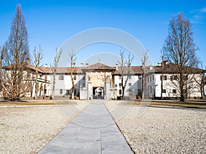 front view of gateway to Certosa di Pavia photo