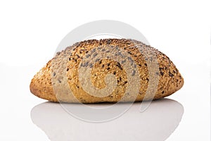 Front View of Golden Brown Sourdough Bread on White Background Shot in Studio