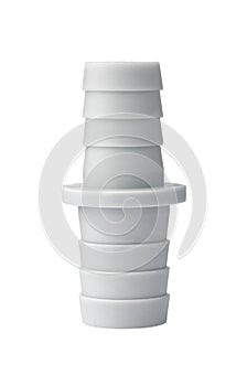 Gray PVC pipe straight insert coupling