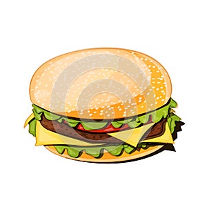 Front view of a hamburger vector illustration