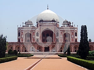 Front view of Humayun Tomb, New Delhi, India