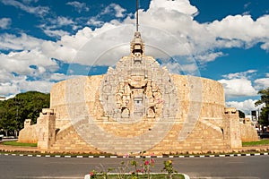 Front view of the iconic Monumento a la Patria located on Paseo Montejo. Merida, Yucatan, Mexico photo