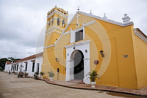 Front view of Iglesia De San Augustin (Church of San Augustin) at Santa Cruz de Mompox, Colombia, World Heritage