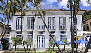 Front view of an impressive colonial building in the historical town of Serro, Minas Gerais Brazil