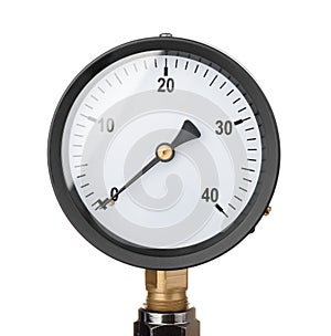 Front view of industrial pressure meter