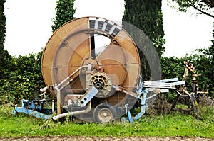 Front view of an irrigation machine