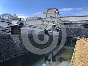 Front view of Kanazawa Castle in Japan