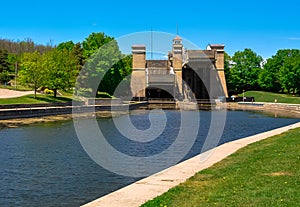 Front view of Lift Lock in Peterborough, Ontario, Canada