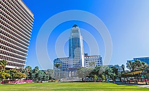 Pnoramic photo of Los Angeles City Hall. California photo