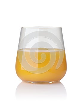 Front view of  mango juice glass