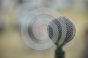 Front view of a microphone.