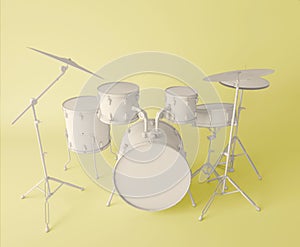 front view of a musical drum set on a clear background