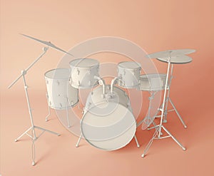 front view of a musical drum set on a clear background photo