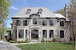 Front view of new construction home