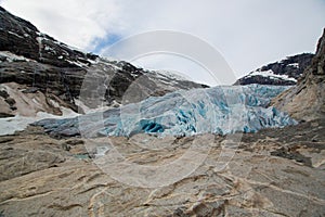 Front view of Nigardsbreen glacier photo