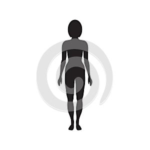 Front view Normal body adult female silhouette