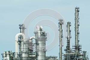 Front view of an oil refinery