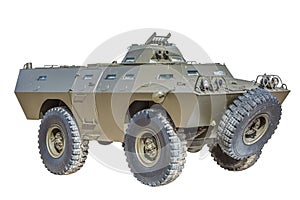 Front view of old armored military vehicle