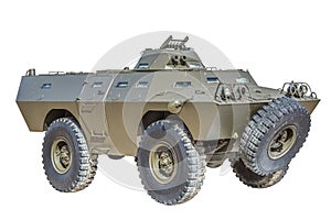 Front view of old armored military vehicle photo