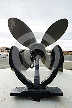 Front View of one of the Lydia Cruise Ship Anchors in Le BarcarÃÂ¨s France