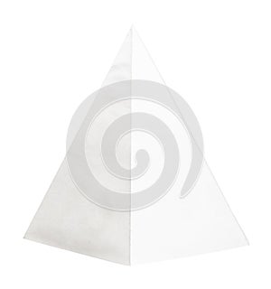 front view of paper hexagonal pyramid isolated
