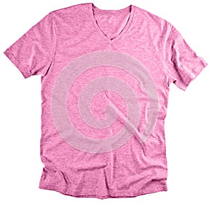 Front view of pink t-shirt on white background.