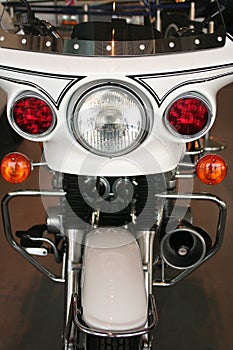 Front view of a police motorcycle