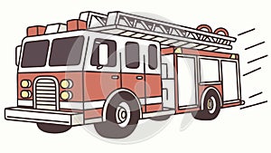 Front View of a Powerful Fire Truck, vector design Generative AI