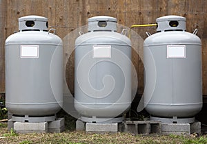 Front view of propane tanks