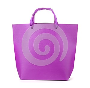 Front view of purple gift bag