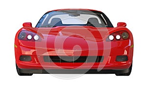 Front view of a red american sportscar photo