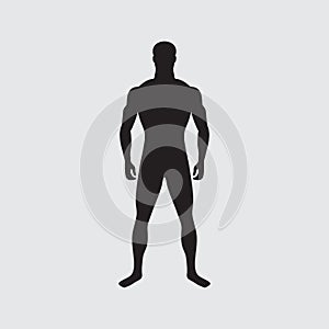 Front view Regular physique adult male silhouette