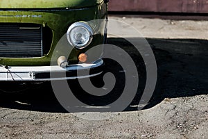 Front view of a retro van