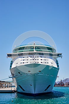 Front view of royal caribbean cruise ship independence of the seas docked at malaga