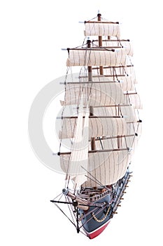 Front view of sail ship model
