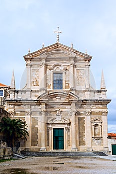 Front view of Saint Ignatius Church in Dubrovnik photo