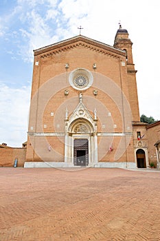 Front view of San Francesco church in Siena, Tuscany, Italy