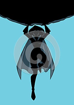 Superheroine Holding Boulder Silhouette photo