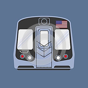 Front view of the subway train